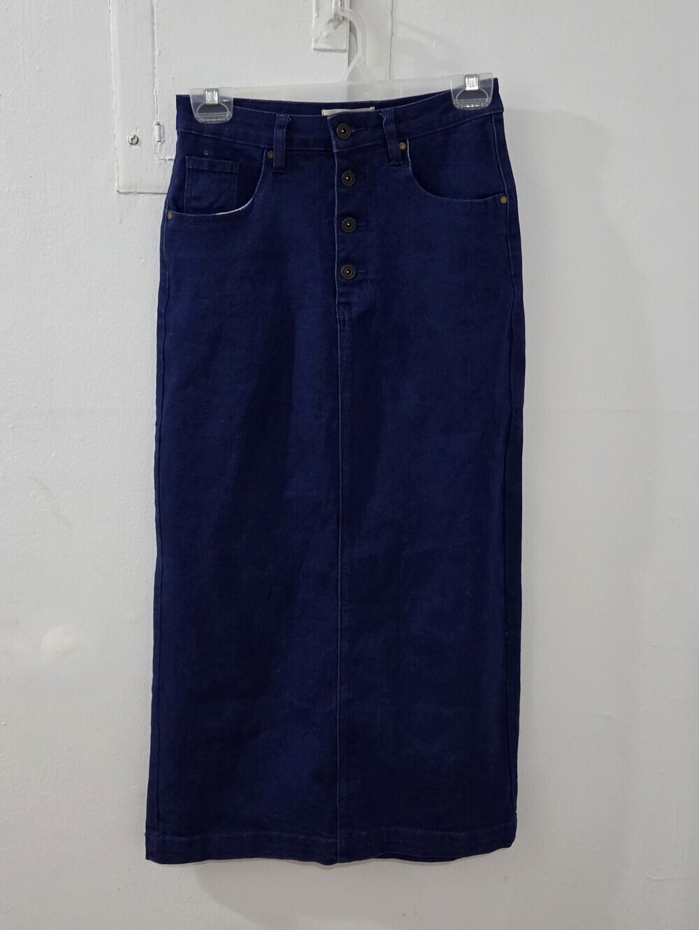 Heritage Denim Exposed Button Maxi Skirt